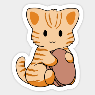 Orange Tabby Cat Macaron Sticker